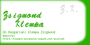 zsigmond klempa business card